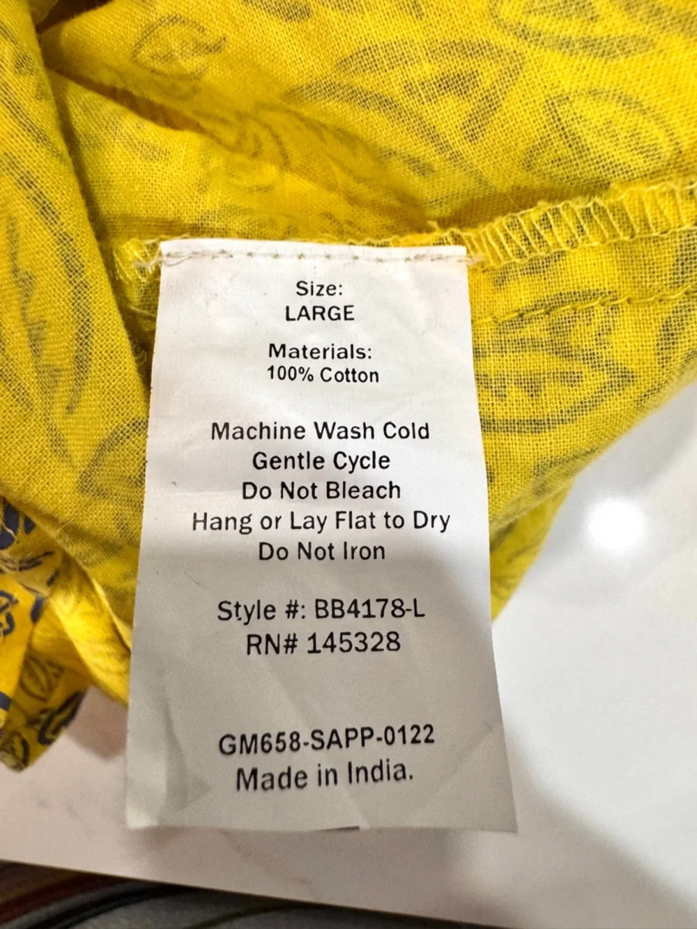 Banana Boat Yellow Leaf Print Dog Shirt Large Cotton Tropical Summer Pet Apparel